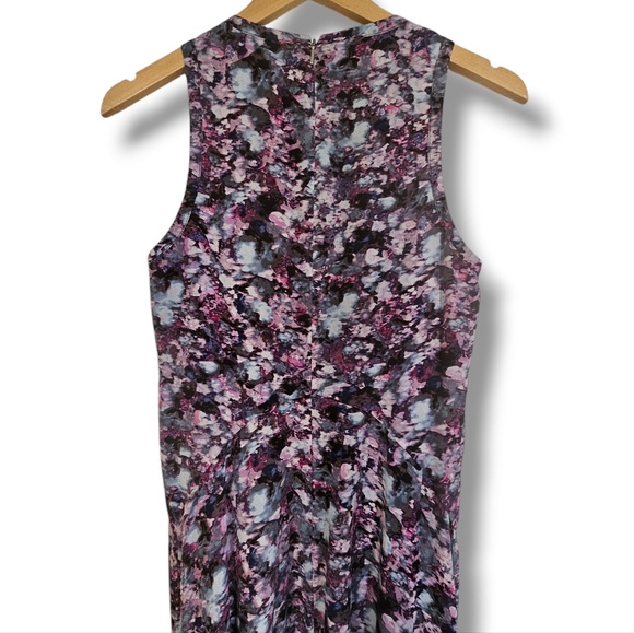 Rebecca Taylor 100% Silk Dress Sleeveless Abstract Multicolor Jewel Tones Fairy‎ - Picture 5 of 14